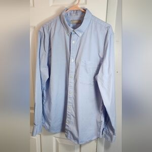 Everlane 100% cotton poplin shirt XL baby blue long sleeve button down w pocket